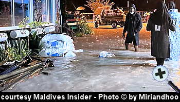 courtesy Sun Online - Extreme flooding in Kaafu Guraidhoo - (Photo by NDMA)